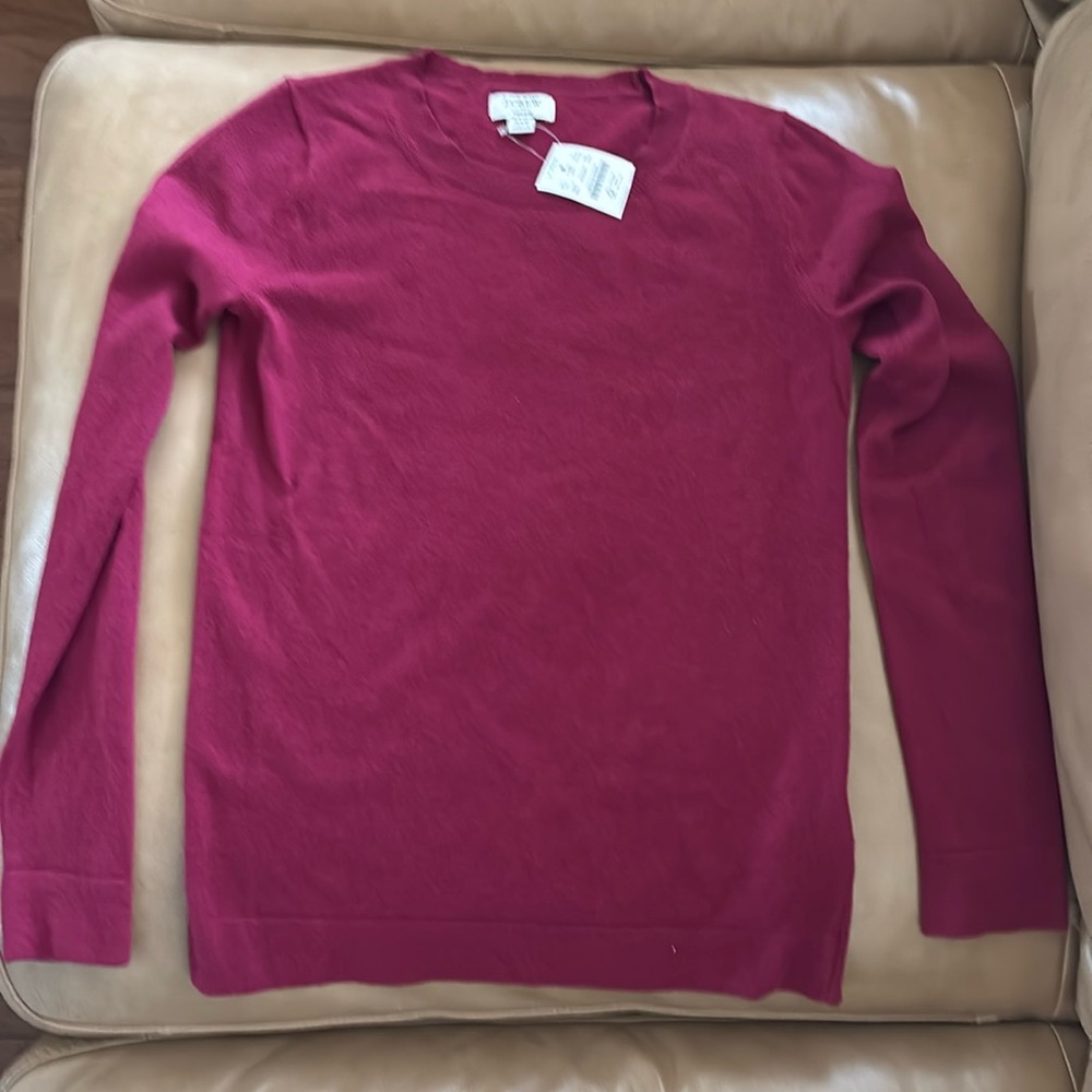 NWT J Crew Burgundy/wine sweater Women’s XXS cotton wool blend